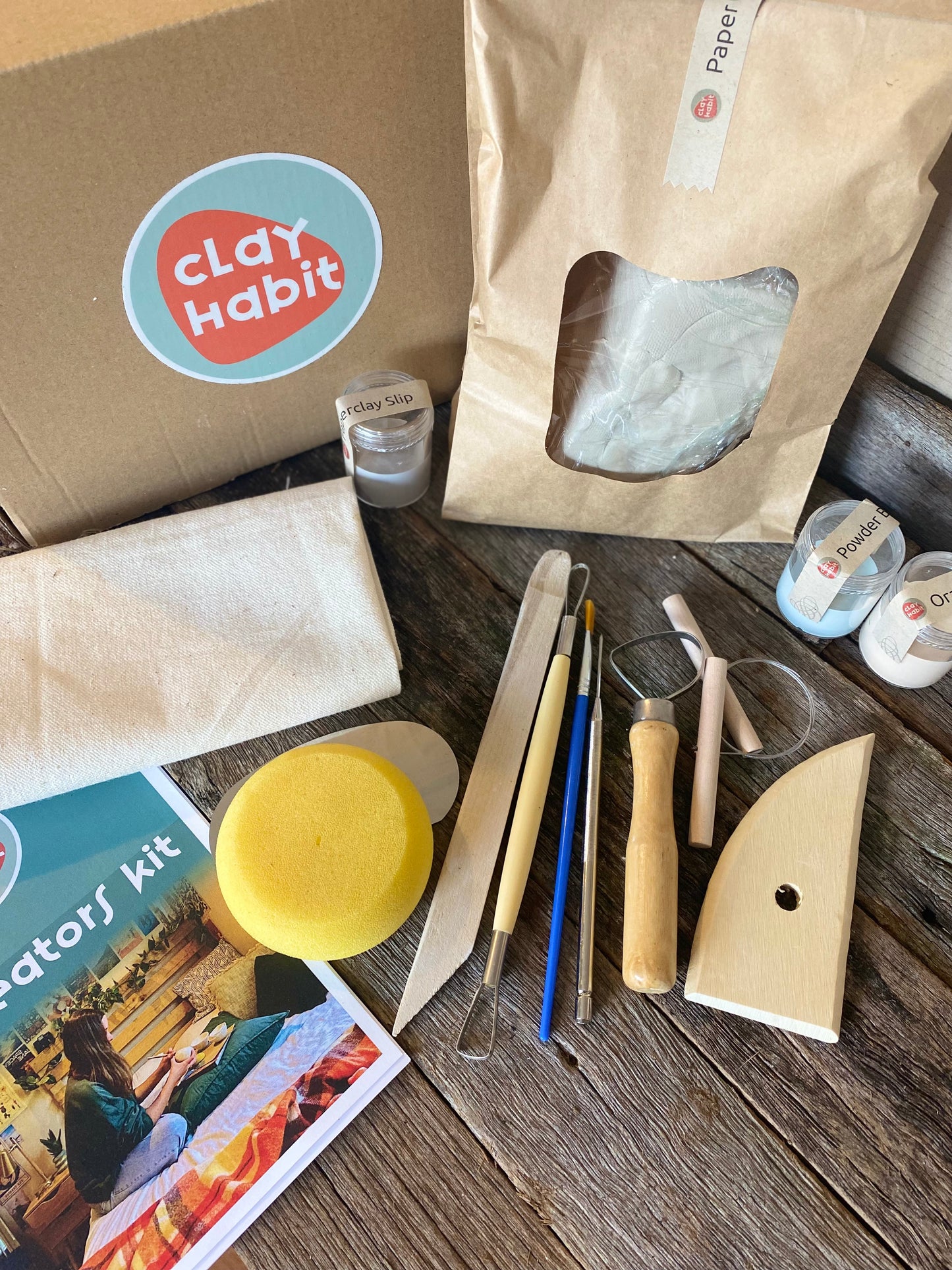 Creators Box with clay and tools to make object
